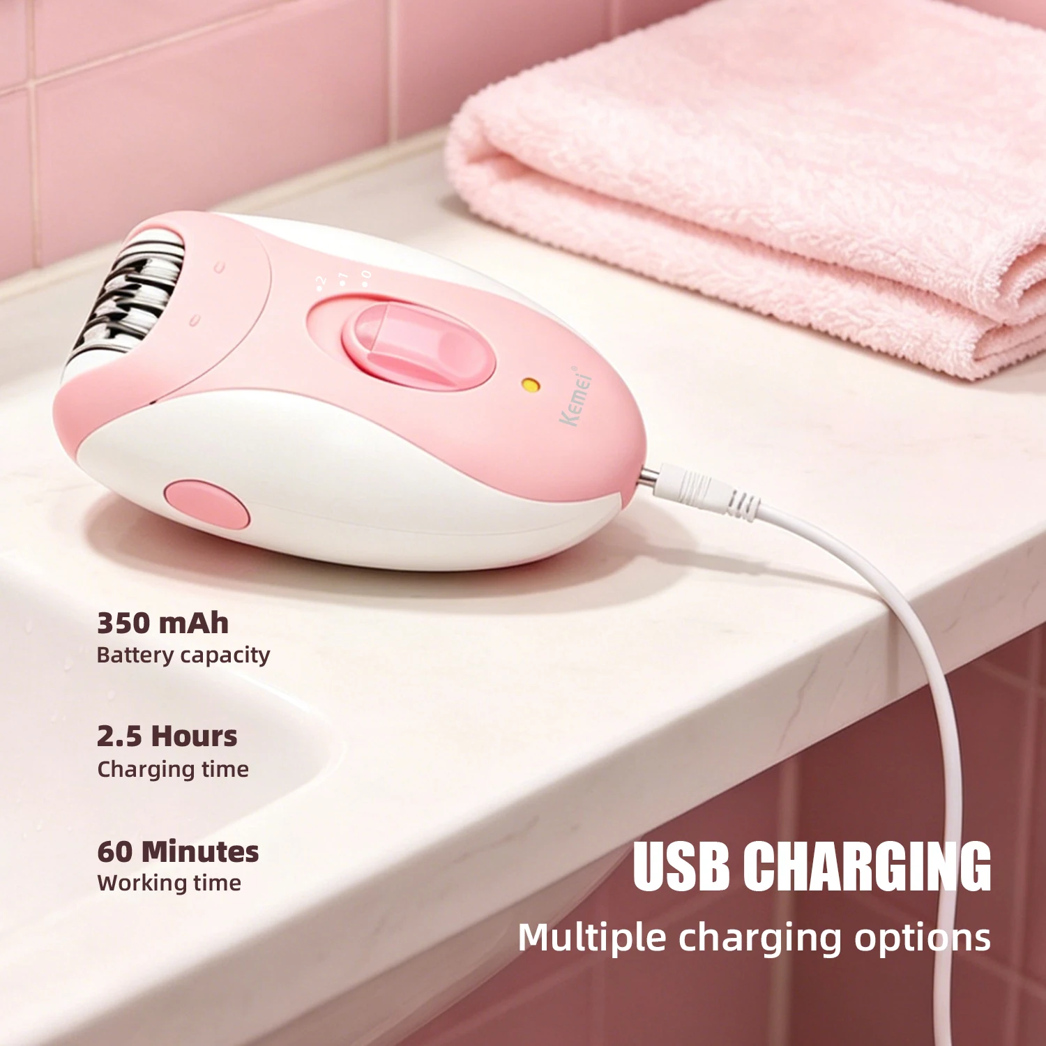 Kemei Women’s Rechargeable Epilator 6