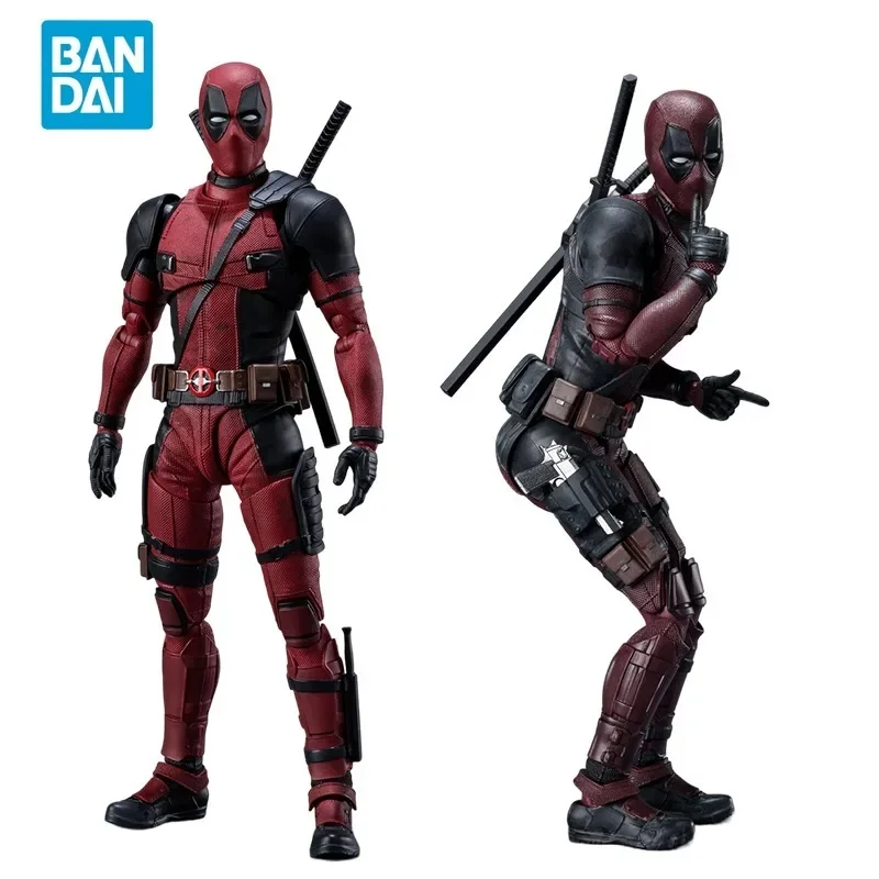 

Spot Direct Delivery Bandai Original Deadpool Anime Figure SHF Deadpool Action Figure Toys for Kids Gift Collectible Model