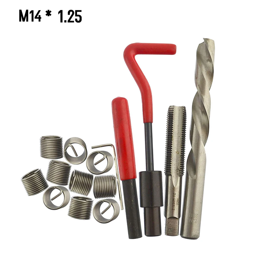 30 Stuks Metrische Draad Reparatie Invoegen Kit M5 M6 M8 M10 M12 M14 Helicoil Auto Pro Spoel Tool M6 * 1.0