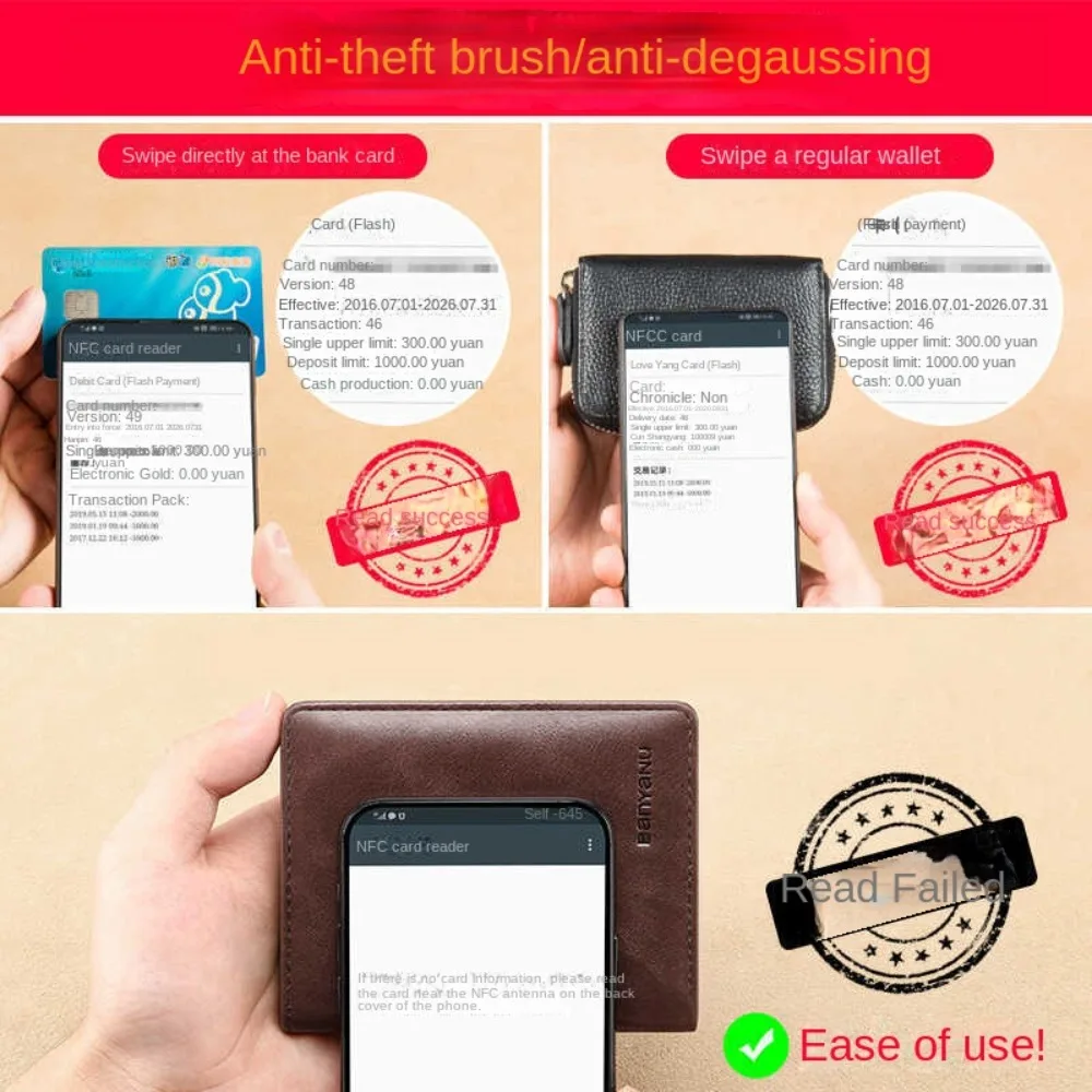 Vintage Leather Mini Wallets for Men RFID Card Holder Money Clip Slim Male  Purse Men's Wallet Bag