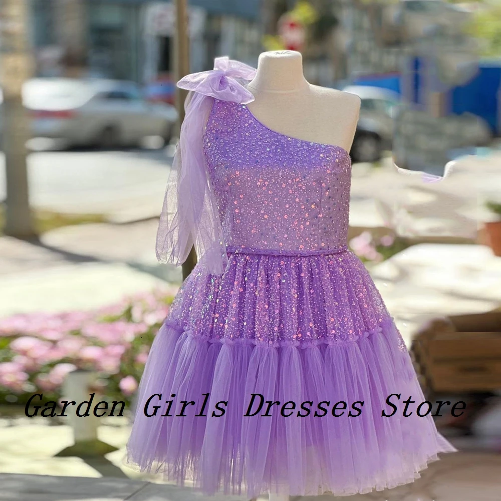 

Simple Purple Flower Girls Dresses with Sequined 2024 Summer New Sleeveless Christmas Dresses for Princess فستان عيد الميلاد