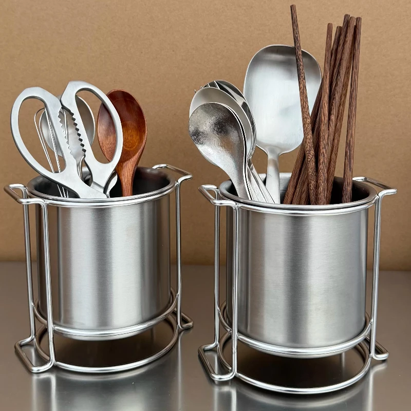 

LMM stainless steel drain chopstick tube household storage tableware kitchen chopstick tube table
