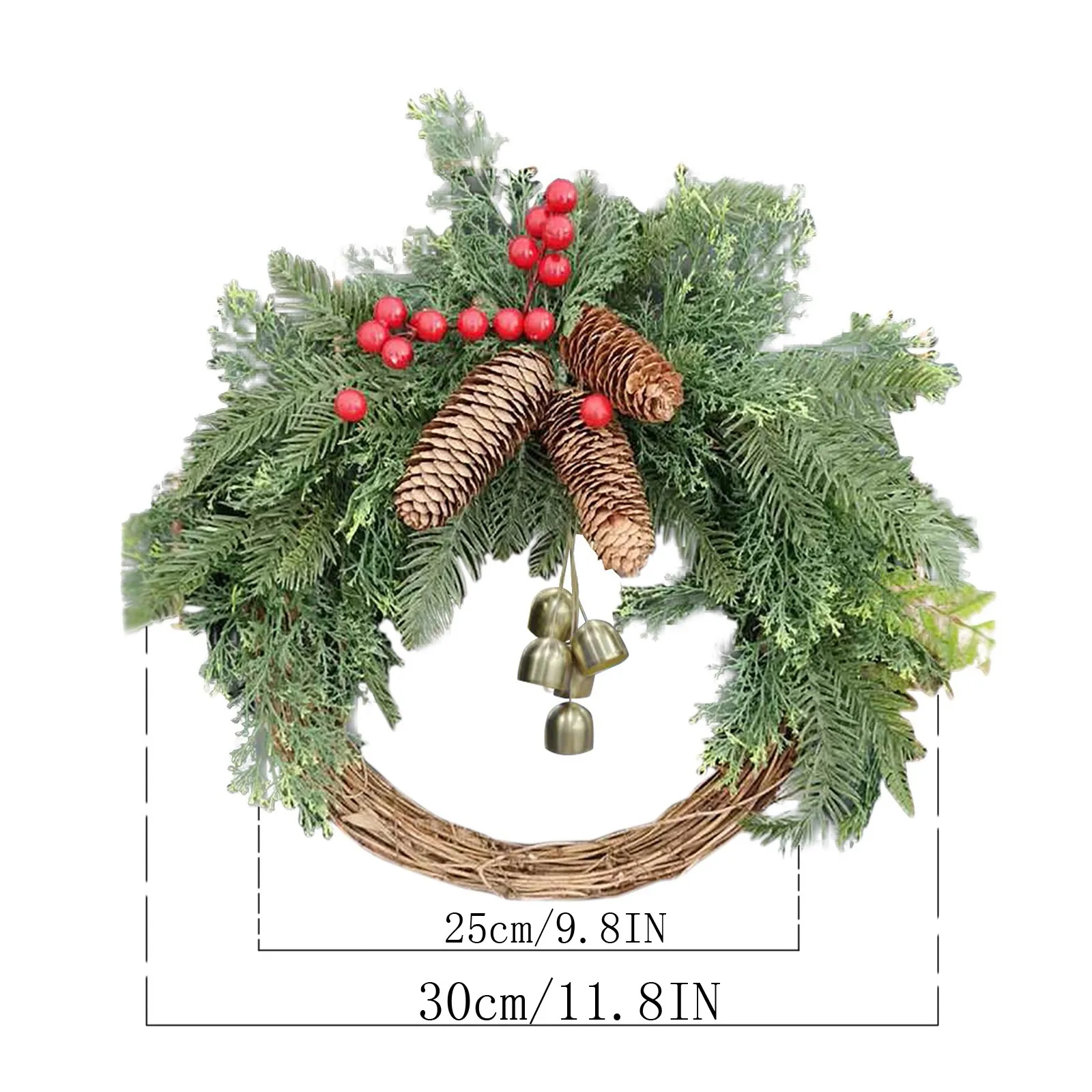 2024nova grinalda de natal pingente decoração boho grinalda dia de natal decoração para casa porta ornamento de parede com caixa navidad 25cm