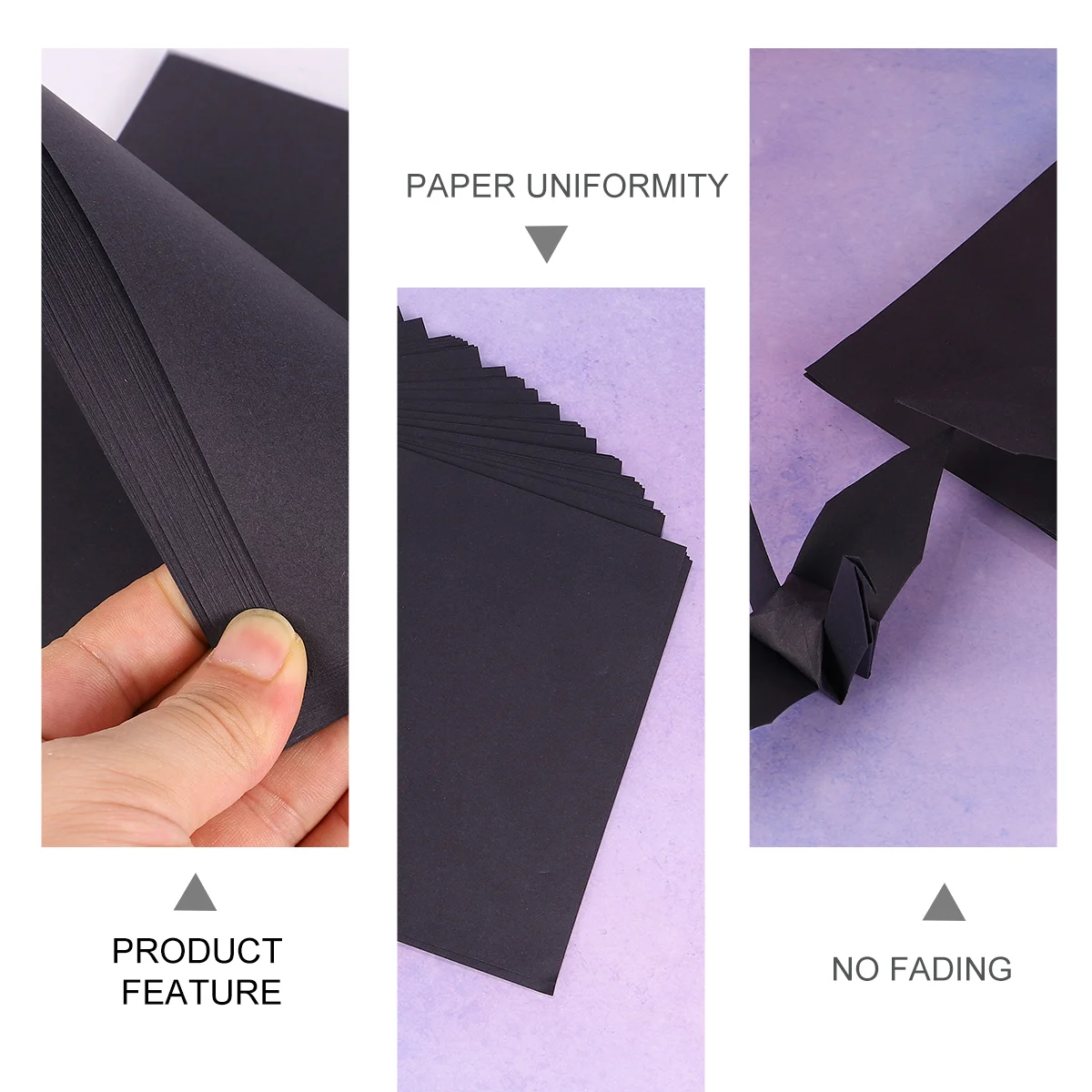 100 Pcs Double Sided Square Origami Paper Folding Black Crane Crafts Folded Papers