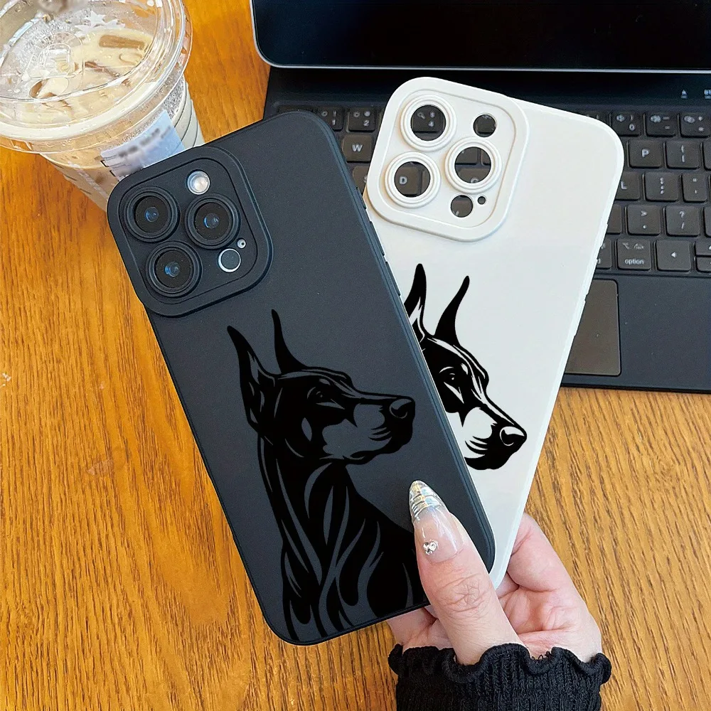 เคสโทรศัพท์ลายการ์ตูนโดเบอร์แมน เหมาะสำหรับ iPhone 17 16 15 14 13 12 11 Pro/Max/Plus ป้องกันการตกกระแทกและกันแรงสั่นสะเทือน