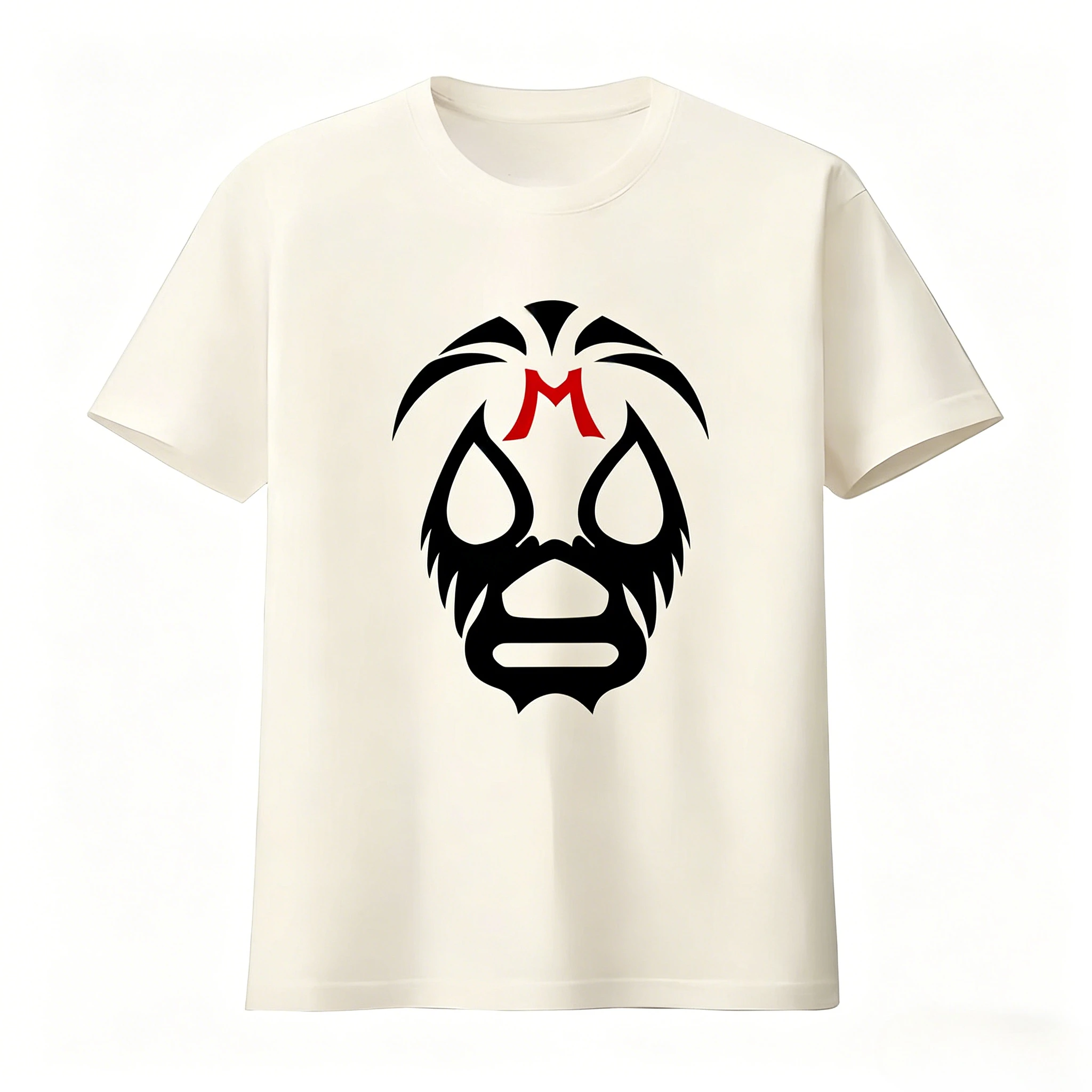 Lucha Libre Wrestling Mask Graphic Tee Men Mexican Wrestler Mask Art Print Soft Cotton Short Sleeve Tshirt