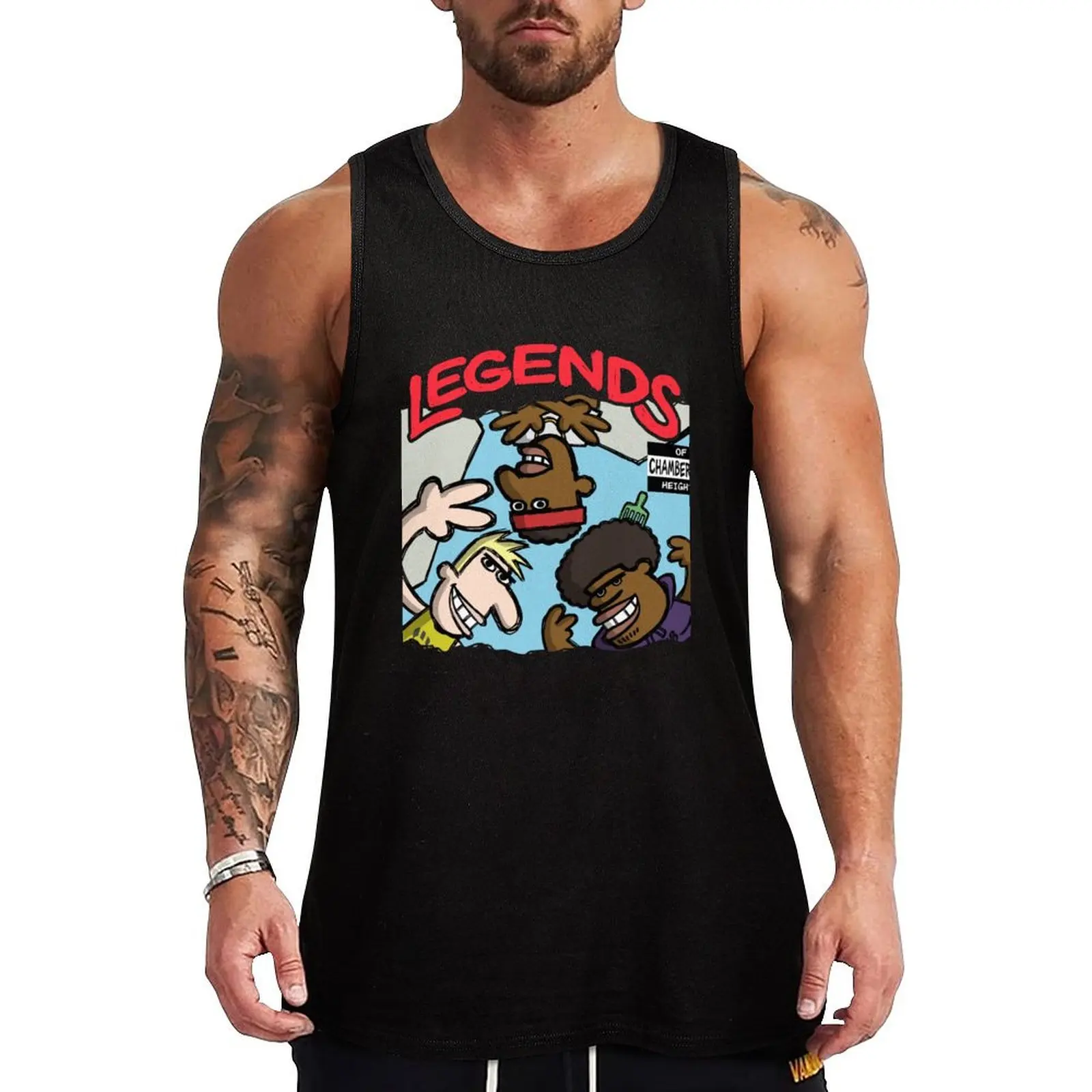 Legends of Chamberlain Heights Cotton Black Tank Top running shirt underwear fitness Men's sleeveless gym shirts T-shirt sports