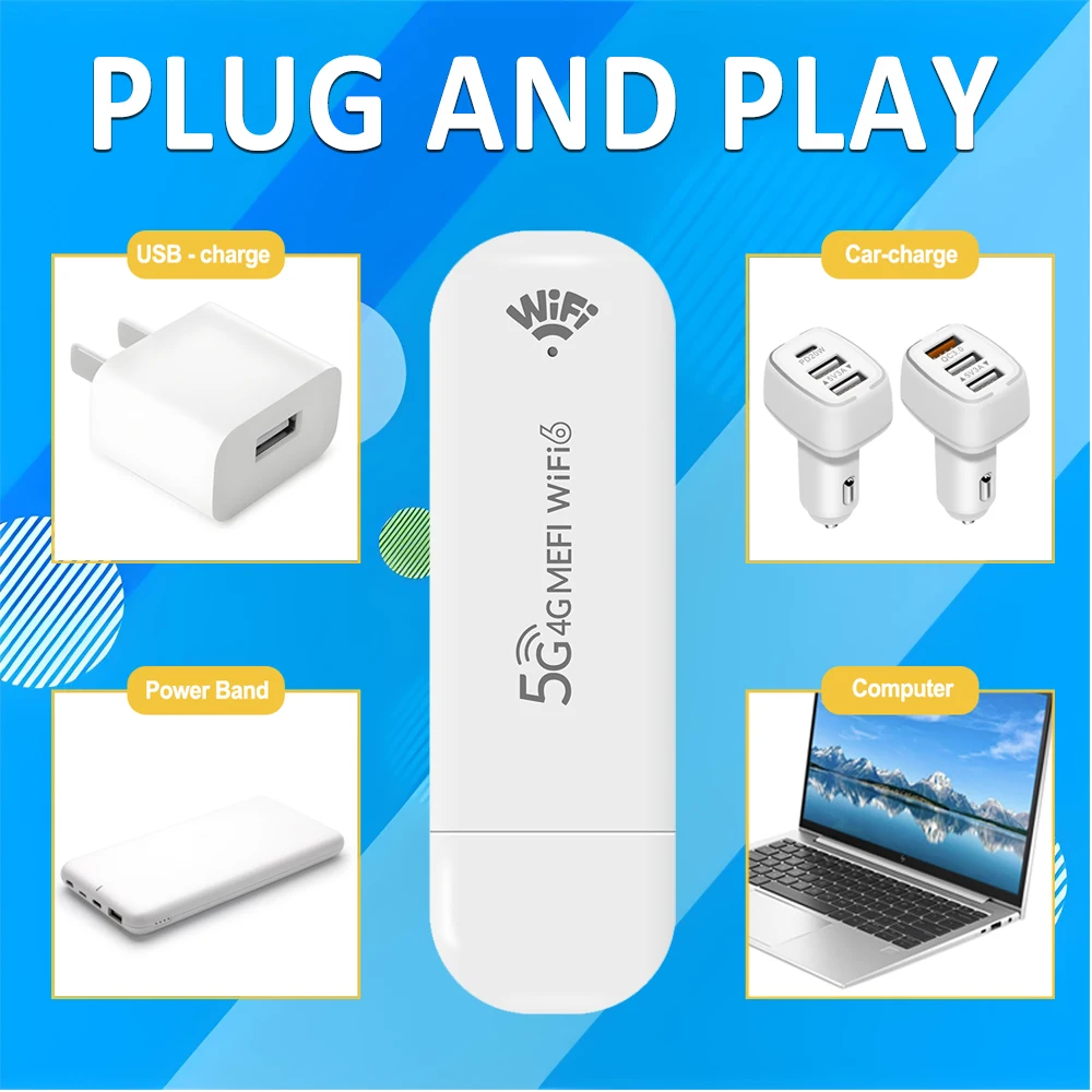 TIANJIE WiFi 6 4G LTE Portable Hotspot Router-Global Travel,150Mbps,Multi-Device,Secure MIMO Compact for Home/Office/Outdoor