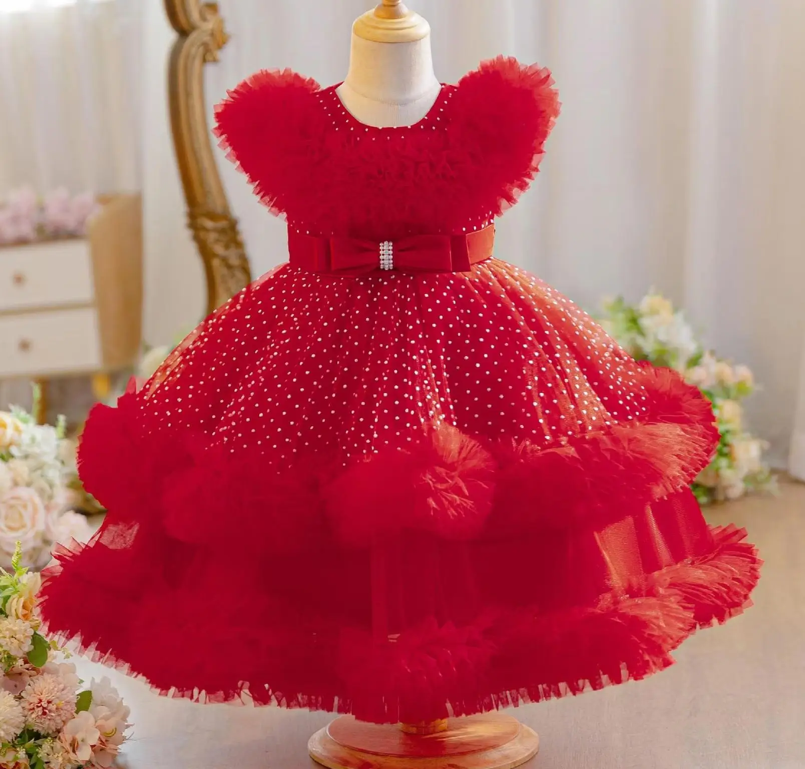 Girls' Birthday Party Dress Dot Tutu Kid Girl Princess Dresses Puffy Child Clothes