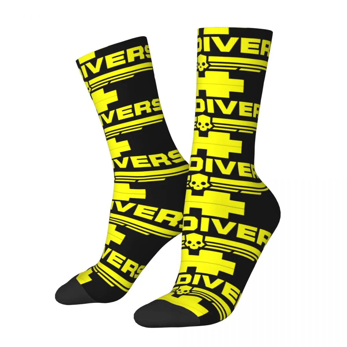Funny Crazy compression Logo Sock for Men Hip Hop Vintage H-Helldivers Happy Quality Pattern Printed Boys Crew Sock Novelty Gift