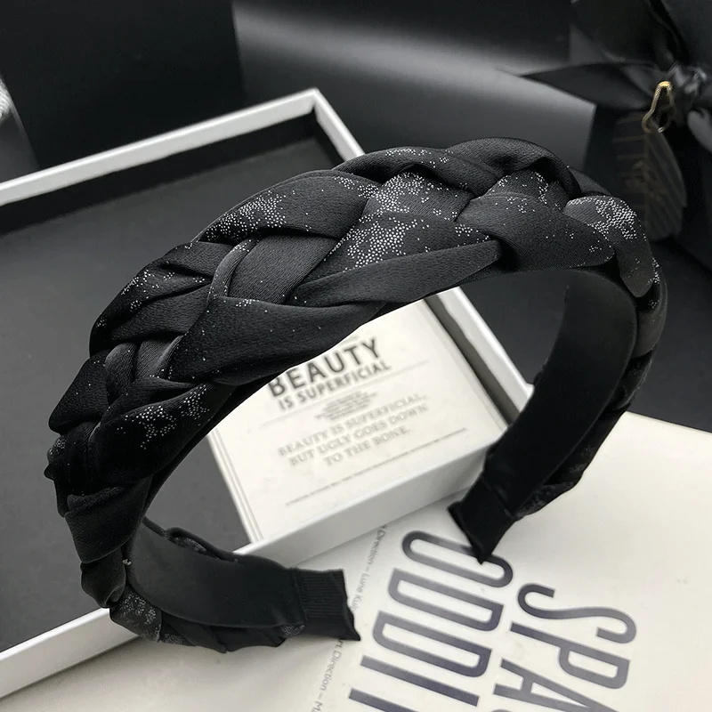 

New Original Design Black Braided Headband Internet Red Headpiece Japanese and Korean Headband Retro Palace Hairpin Headband