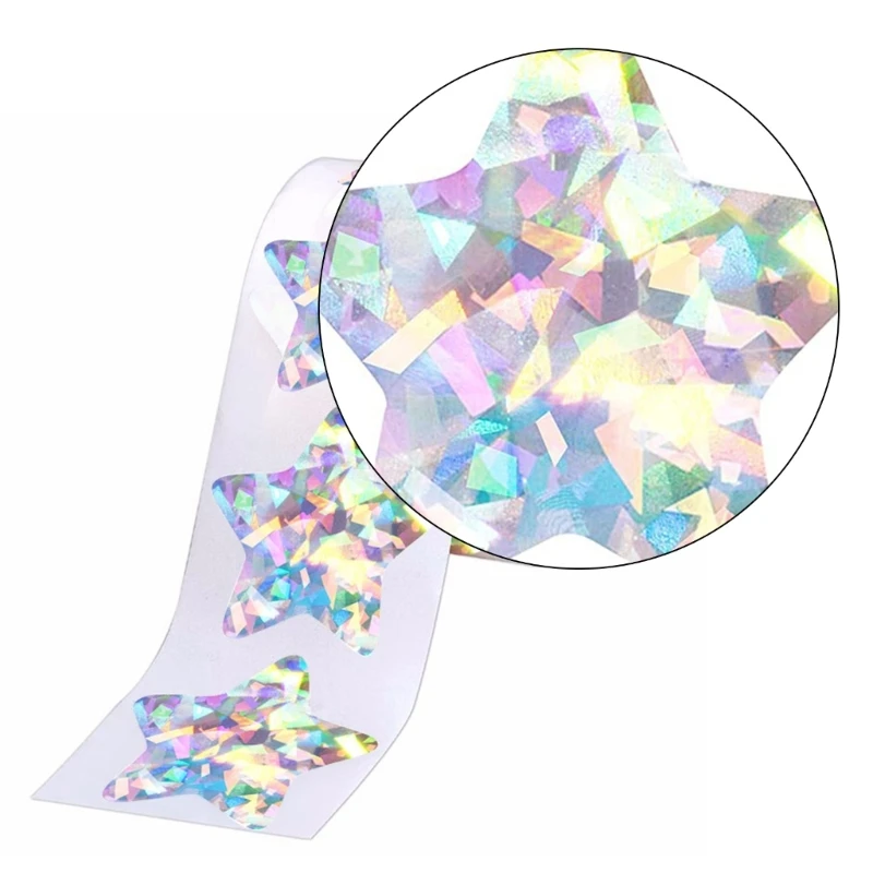 500Pcs Star Shaped Sticker Sparkling Five Pointed Star Sticker for Scrapbooking Journal Planner Photo Album Package image 3