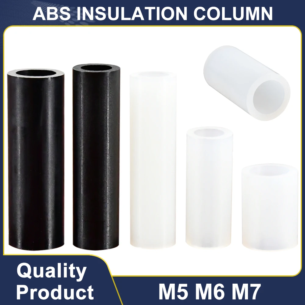M5 M6 M7 Czarny Biały Nylonowy Pierścień Przekładający Słupek ABS Plastikowa Izolacja Słupek Izolacyjny Płytka PCB Podkładka Podtrzymująca 100szt-200szt