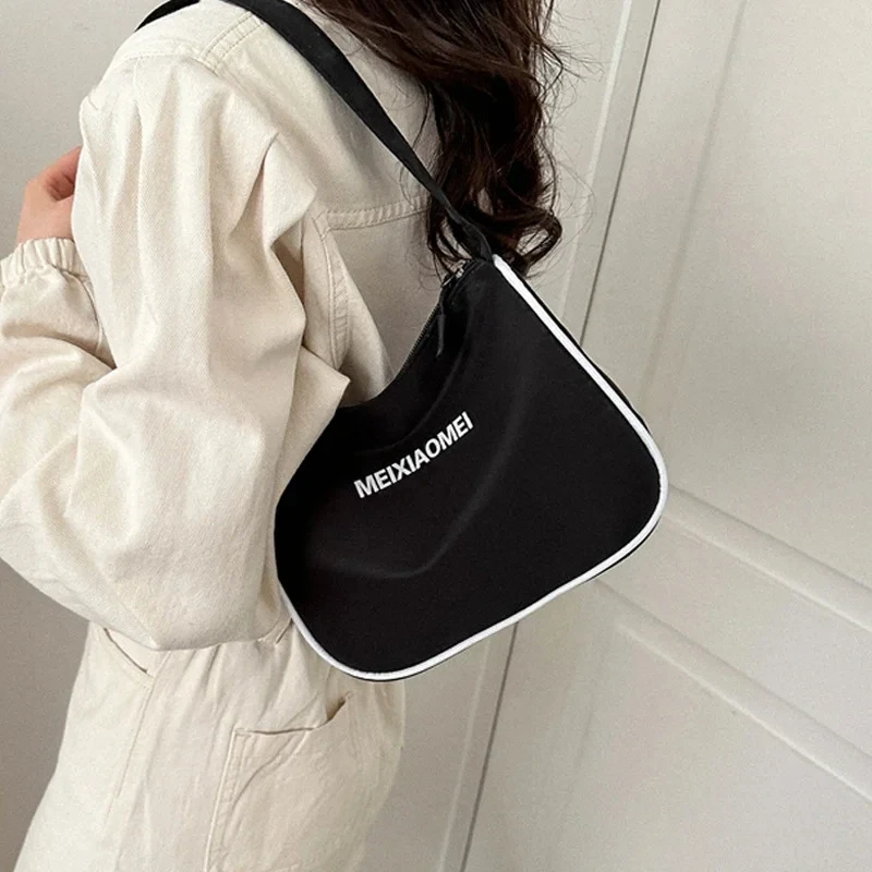 Женские простые сумки подмышками, дизайнерские сумки на плечо для женщин, модные однотонные женские маленькие сумки-хобо, оксфордские сумки, кошельки