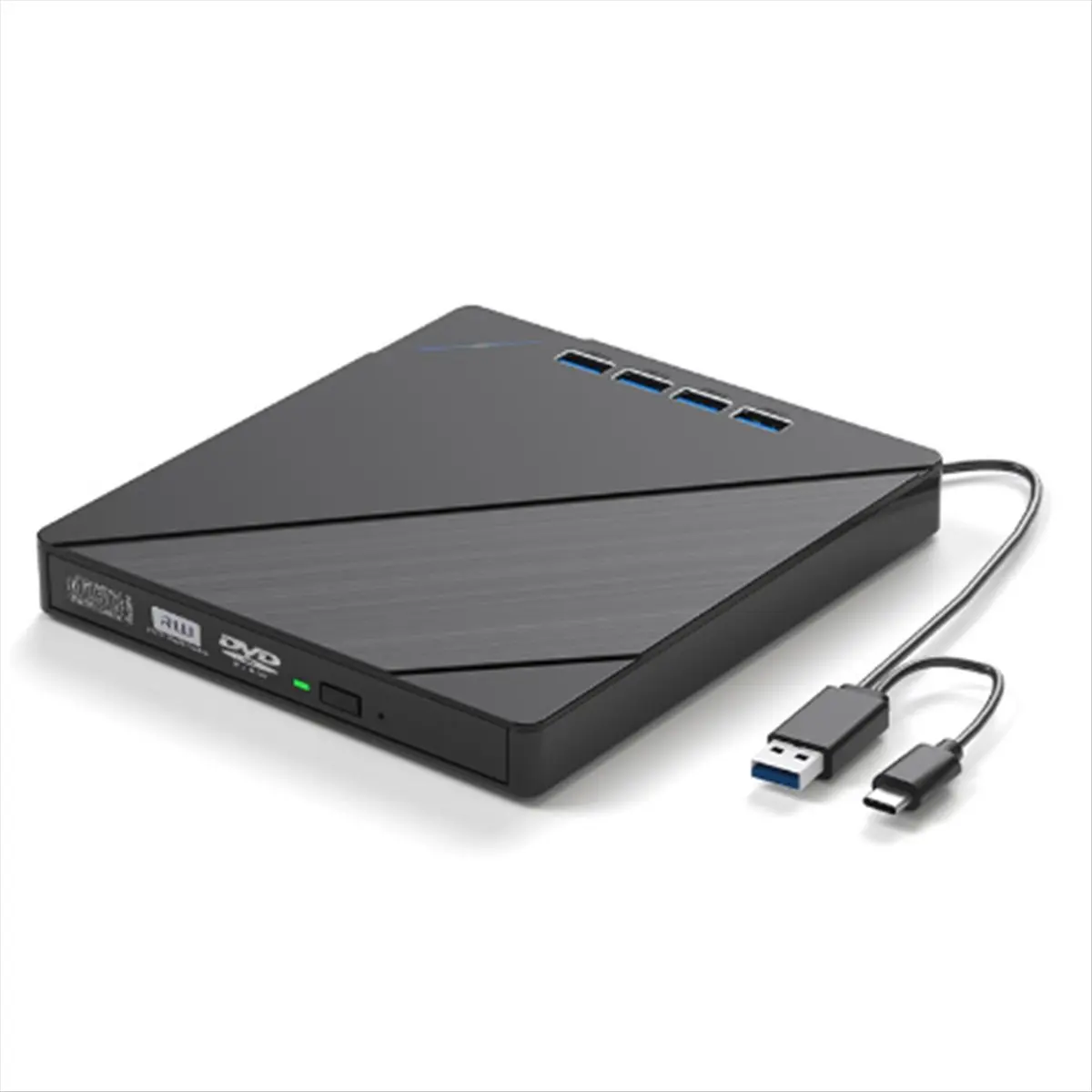 A46U 7 in 1 External CD/DVD Drive for Laptop,Slots USB 3.0 Portable CD/DVD Disk Drive Player Burner Reader Writer