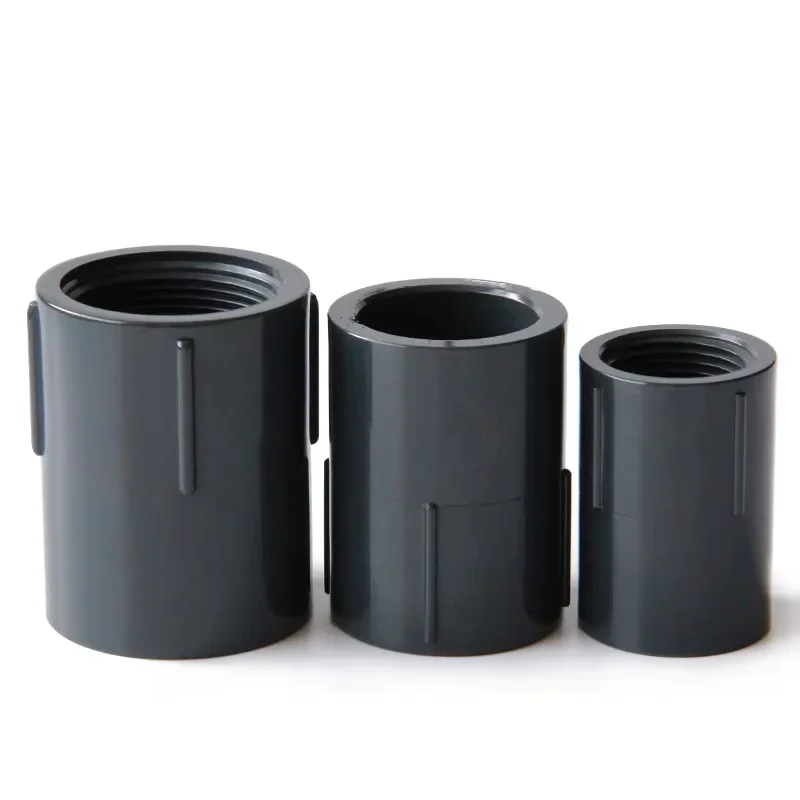 진한 회색 PVC 소켓 암 x 암 BSP 스레드 1/2",3/4",1",1-1/4",1-1/2",2" 파이프 피팅 산업용 압력 등급