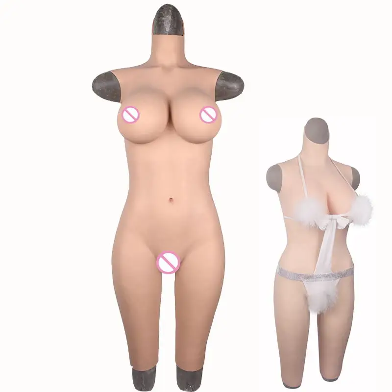 

Silicone Bodysuit Artificial Fake Vagina and Big Boobs Sexy D/G Cups Breast Form For Cosplay Sissy Ladyboy Crossdresser Shemale