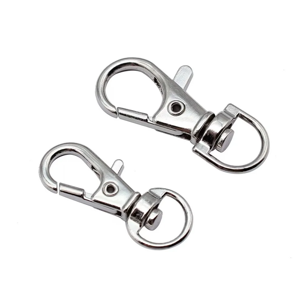 10Pcs Multi-size Alloy Swivel Lobster Clasp Hooks Carabiner Keychain Belt Buckle Accessory For DIY Crafts Jewelry Lanyard Chain view 4