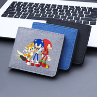 Sonics Figure Short Wallets Cartoon Nylon Wallet Portable Fashion Anime Character Card Holder Coin Purse Purses Kids Xmas Gift