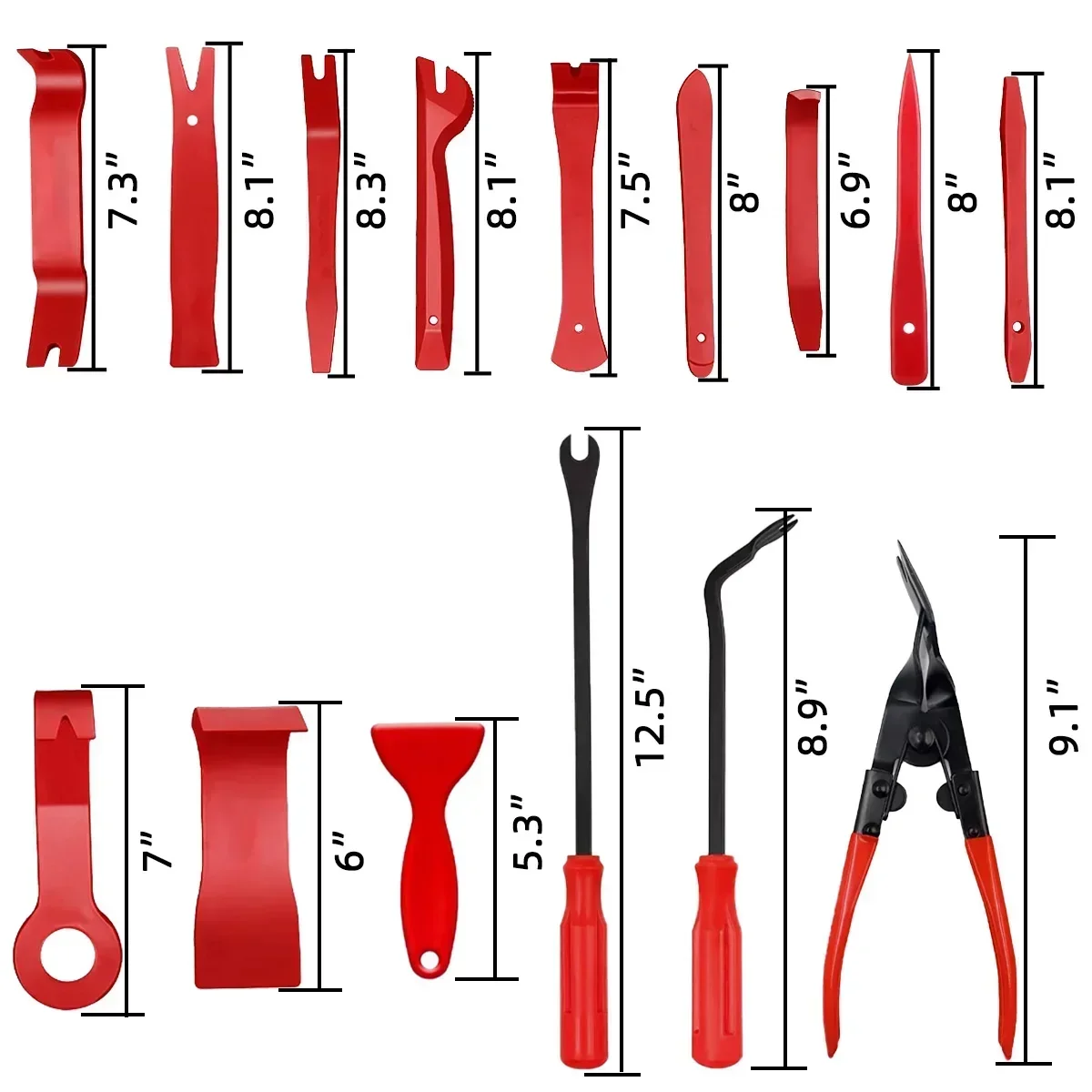 Strumenti per auto Kit di smontaggio per interni auto Strumento per la rimozione del rivestimento del pannello Smontagomme in plastica per auto