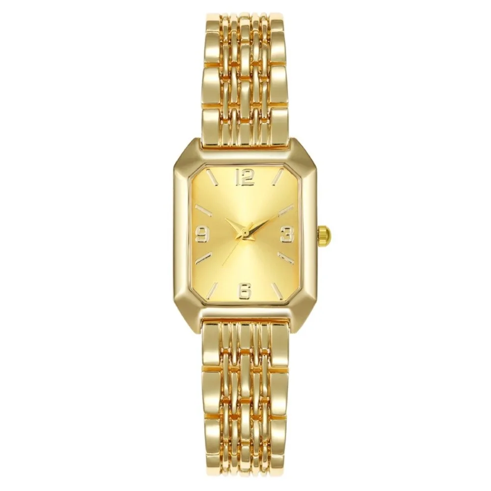 

Fashion Stainless Steel Quartz Watches Quartz Folding buckle Women Wristwatch Simple Square Strap Watch Women