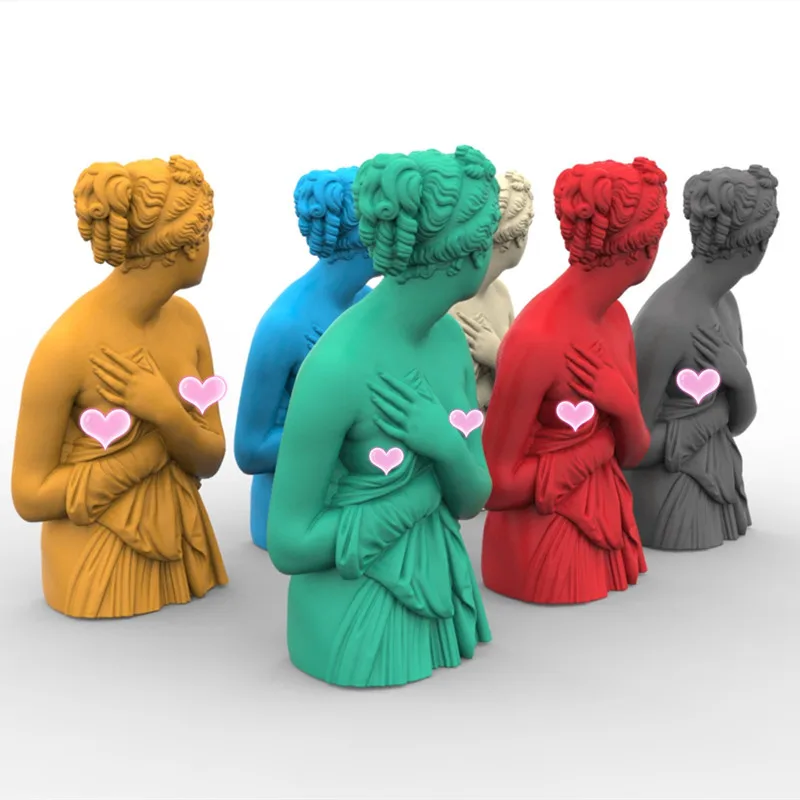 Large Nordic Greek Antique Goddess Statue Candle Silicone Mold Stripping Woman Epoxy Silicone Mold Home Decor Crafts clay mold