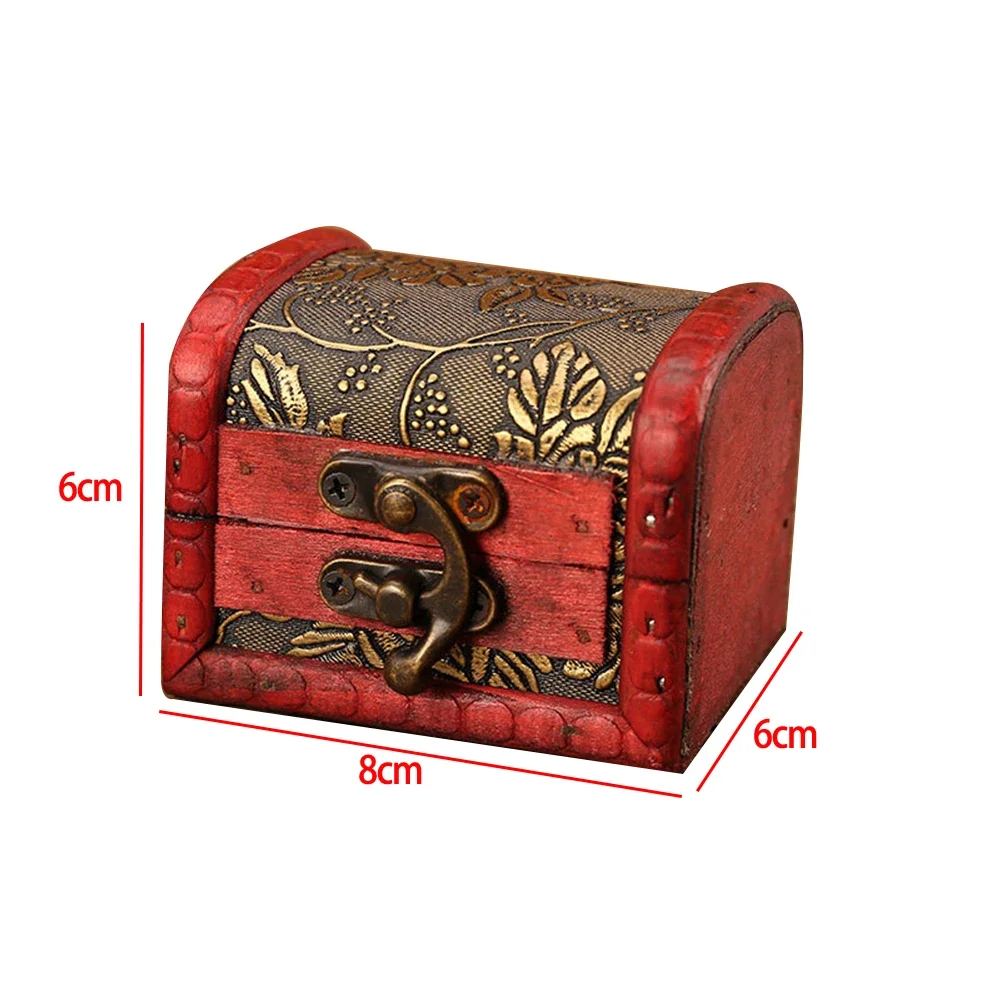 Retro Design Jewelry Box Product Retro Design Storage Treasure Chest Trinket Box Antique Wooden Box Accessories   New