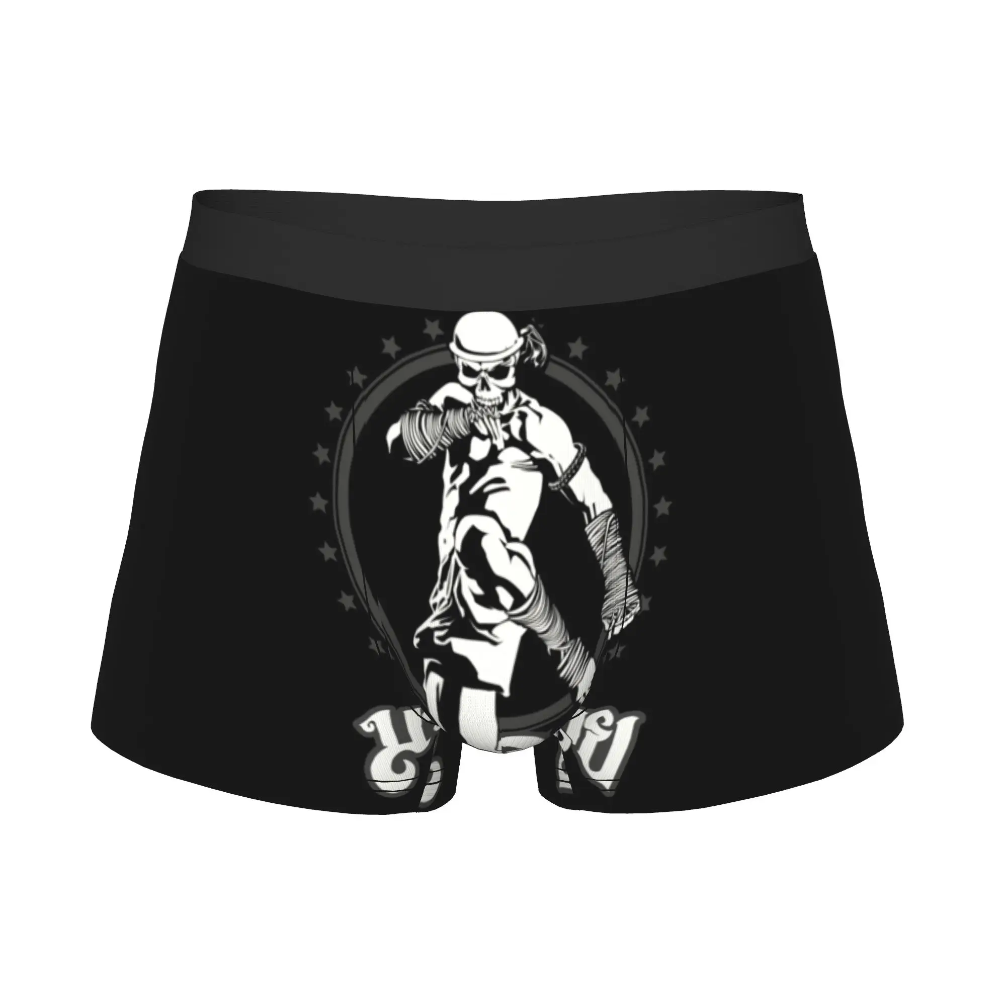 Muay Thai Skull Boxer Shorts For Men 3D Print Thailand Martial Sport Power Kick Underwear Panties Briefs Breathable Underpants