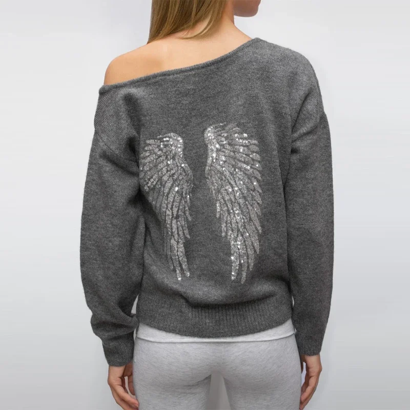Pailletten-Engelsflügel-Kapuzenpullover für Damen, lockere Langarm-Pullover, Top zum Abnehmen, Yoga-Hose, Set, 2025, neue lässige Damen-Zweiteiler-Sets – Detail 12