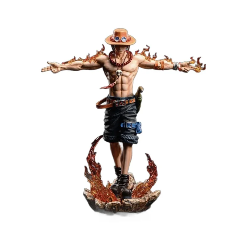 

One Piece Portgas d ace Anime Peripherals Figure Can Emit Light Muscular Man Children's Toys Two-dimensional Ornaments Doll