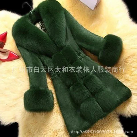 Fashionable Faux Fur Coat Ultra Warm Plush Fur Jacket Mid Length Oversized Overcoat Supersoft Fox Patterned Outerwear