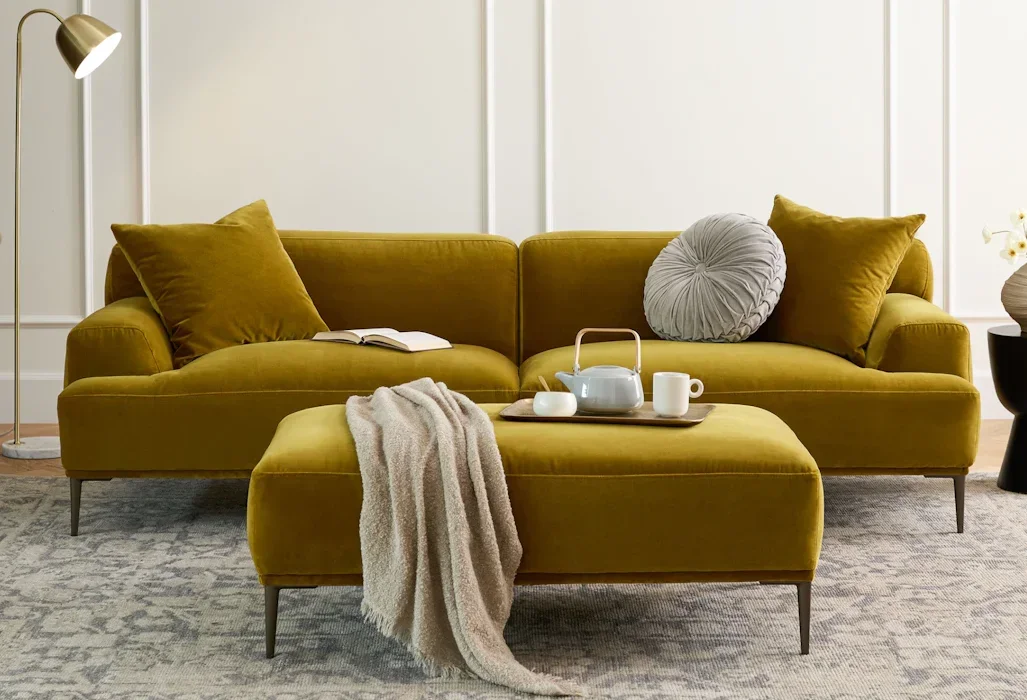 Hochwertiges Sofa Bright Color Split Wohnzimmermöbel Soft Holländisches Velvet Fabric Sofas B