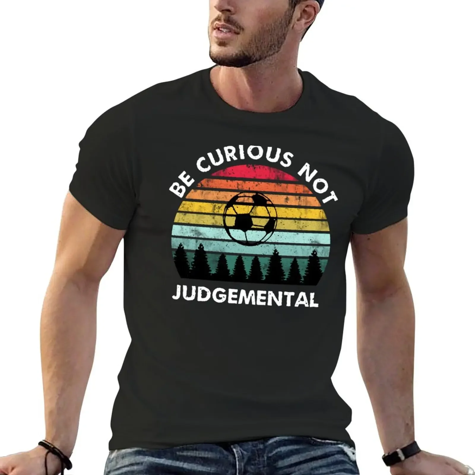 

Retro Vintage Be Curious Not Judgemental - Football Ted Wise Quote For Football Masters And Players T-Shirt