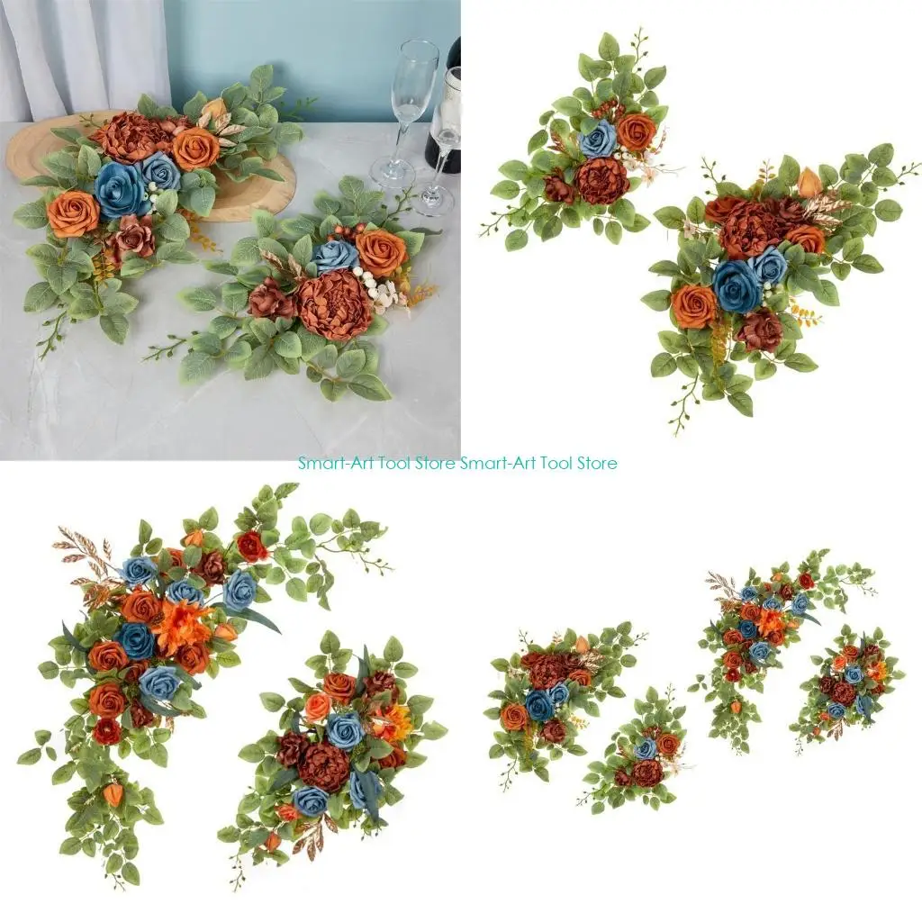 

E1PB Elegant Wedding Archways Flower Adornment Beautiful Artificial Flower Arch Charm