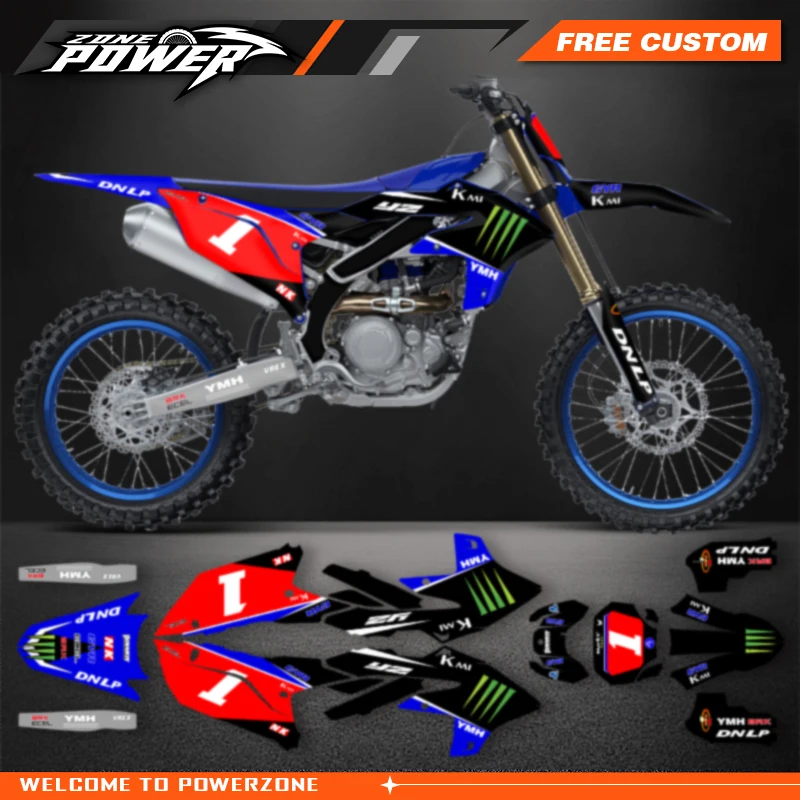 

Полный набор графики Powerzone для Yamaha YZF450 2023 2024 2025 YZF250 2024 2025 2026, наклейки на обтекатель мотоцикла, наборы наклеек 03