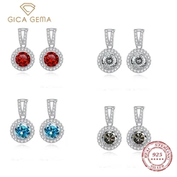 Gica Gema Real Moissanite 1.0 Carat Drop Earrings For Women 925 Silver White Gold Plated Earing Wedding Engagement Fine Jewelry