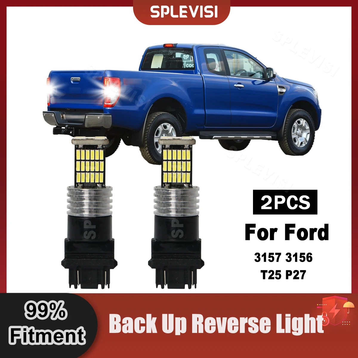 2PCS Reverse Light Accessories LED 3157 3156 P27 Canbus Backup Lamp For Ford Ranger Explorer Mustang Escape Transit-150 E-350