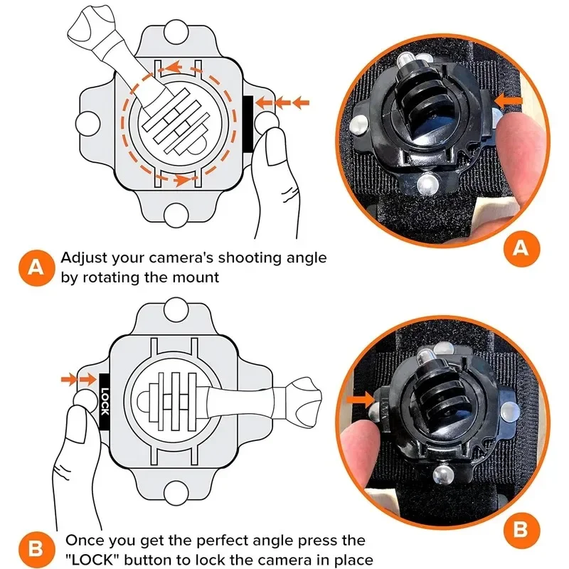 360° Rotatable Wrist Strap Mount For GoPro Hero 12 11 10 9 8 7 6 5 SJCAM AKASO Insta360 X2 X3 DJI Osmo Action Camera Accessories