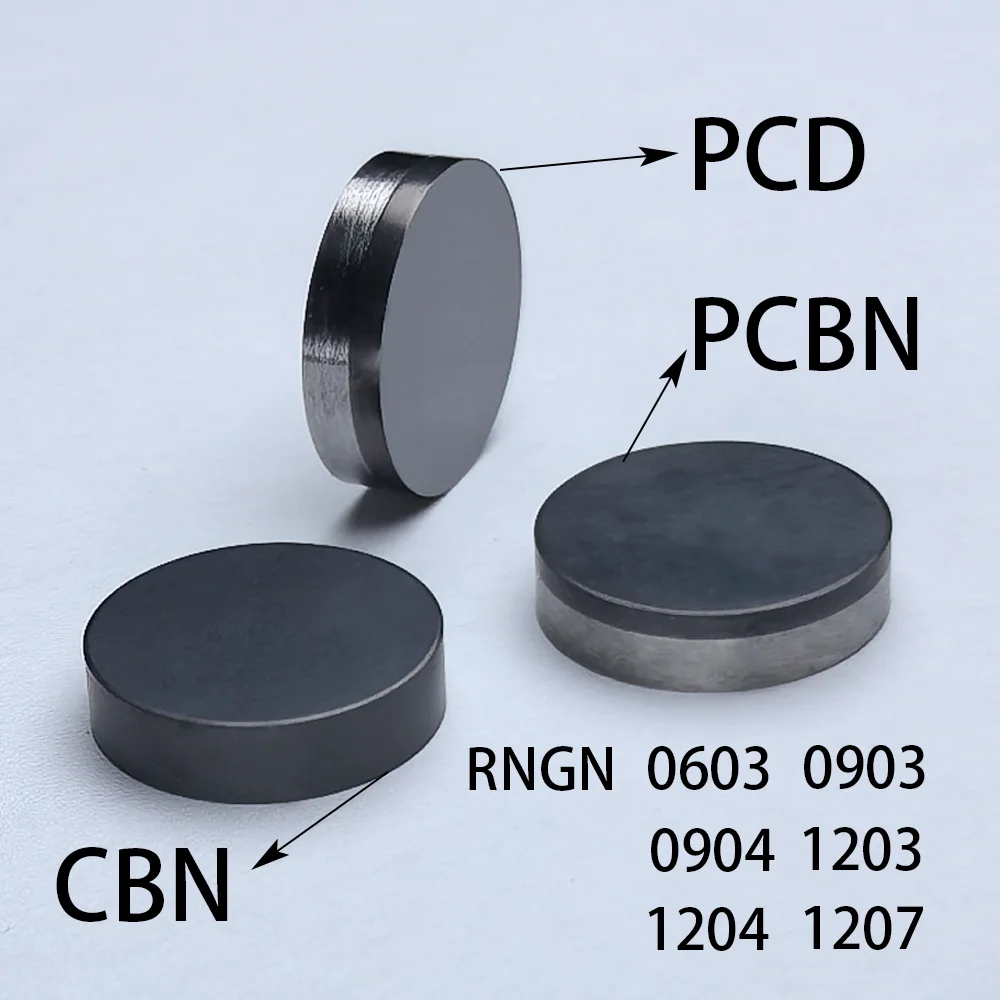 Round Insert Tool 12mm 16mm Diamond PCD CBN PCBN Inserts for Turning Rolls Brake Disk RNGN 1203 1204 0903 Cutter Lathe Tools