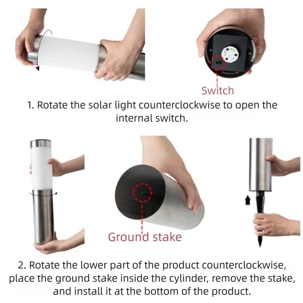 

New Auto on/Off Light Solar Path Light Stainless Steel LED Garden Lawn Lamp Energy Saving Landscape Light Outdoor