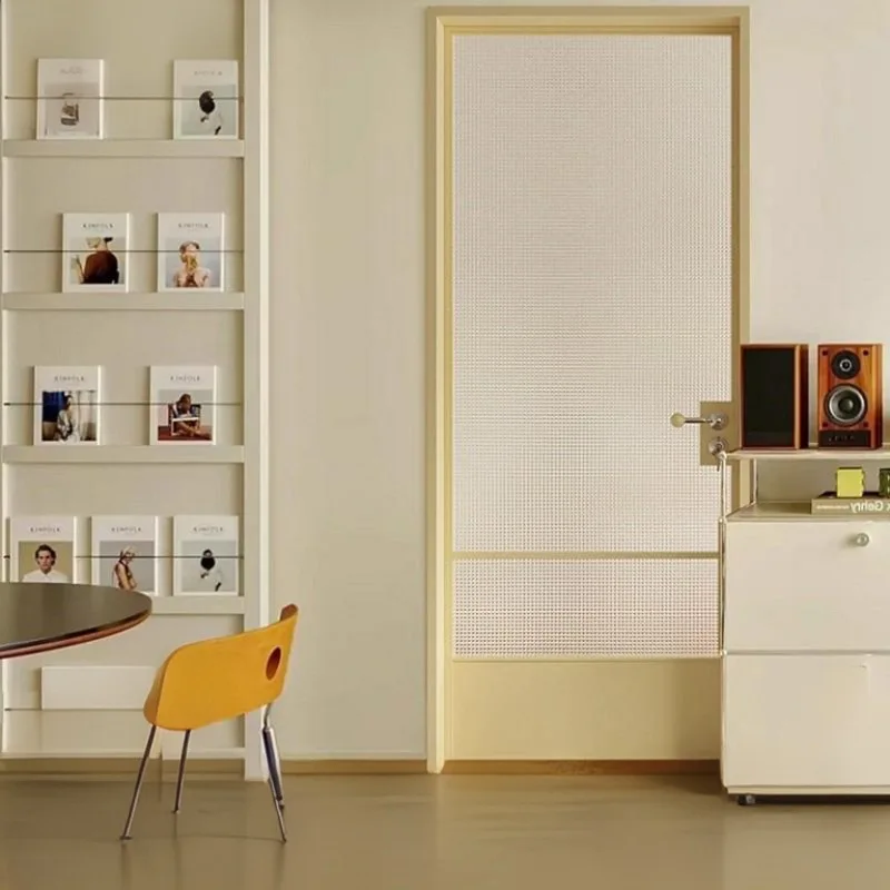 

Small blue dopamine color swing door kitchen toilet door French vintage bathroom glass