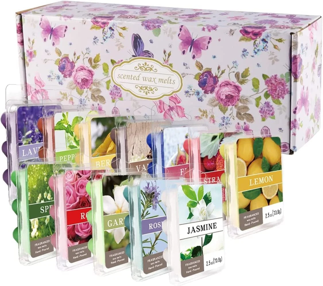 12 piezas de cera de soja natural en forma de corazón, vela fundida, vela de aromaterapia, decoración de regalo para el día de la madre, rosas, jazmín, cereza, baño, yoga, adecuada para el hogar