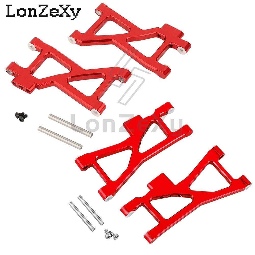 Suspensión inferior delantera y trasera de aleación de aluminio, brazos A para Tamiya TT02B TT-02B 1/10 RC, piezas de mejora de Metal, Color azul y rojo