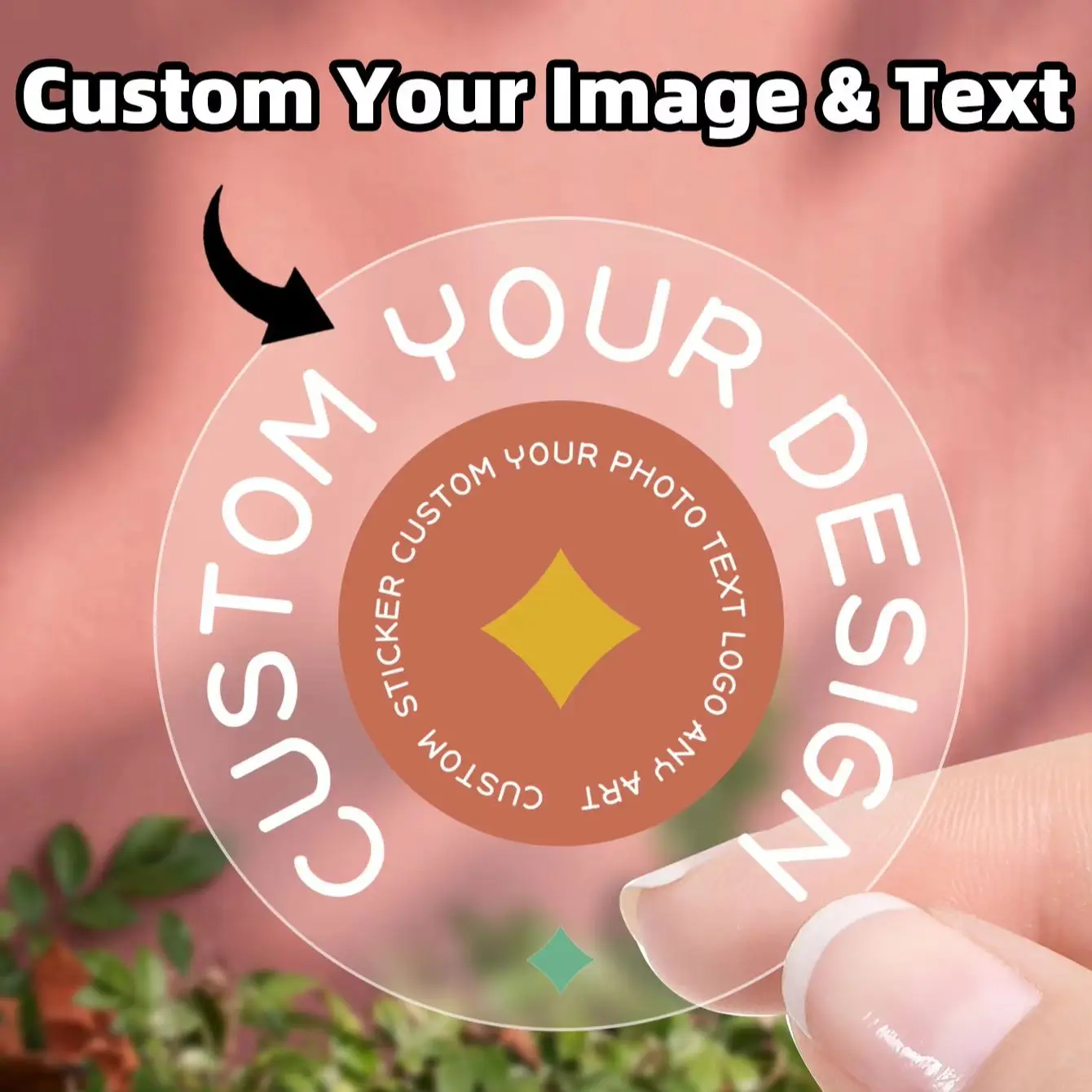 1-768pcs Round Custom Stickers, Clear Personalized Image & Text Stickers for Friends, Canister Tags & DIY Package Embellishments