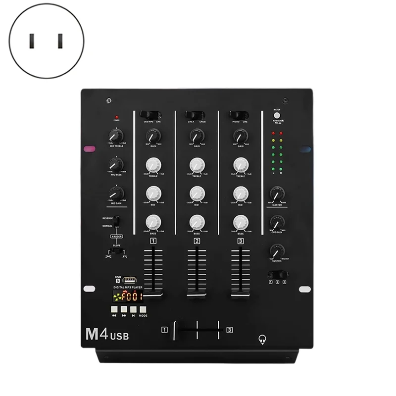 A99E-واجهة صوت مدمجة 3-قناة USB DJ Mixer 3-Band EQ ميكروفون مدخل قابل للاستبدال Crossfader الولايات المتحدة التوصيل #1