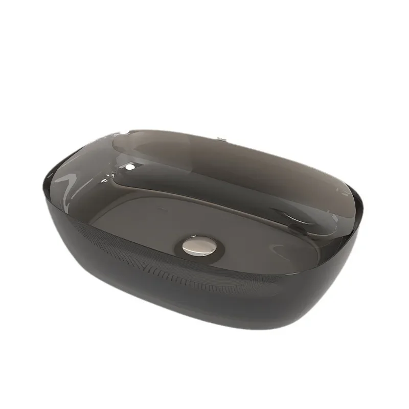 

Resin transparent washbasin household art basin artificial stone crystal colorful light luxury