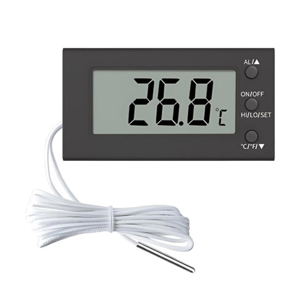 Embedded Digital Display Thermometer LCD Display Electronic Thermometer With Probe for Fish Tank Aquarium Incubator -50~300℃