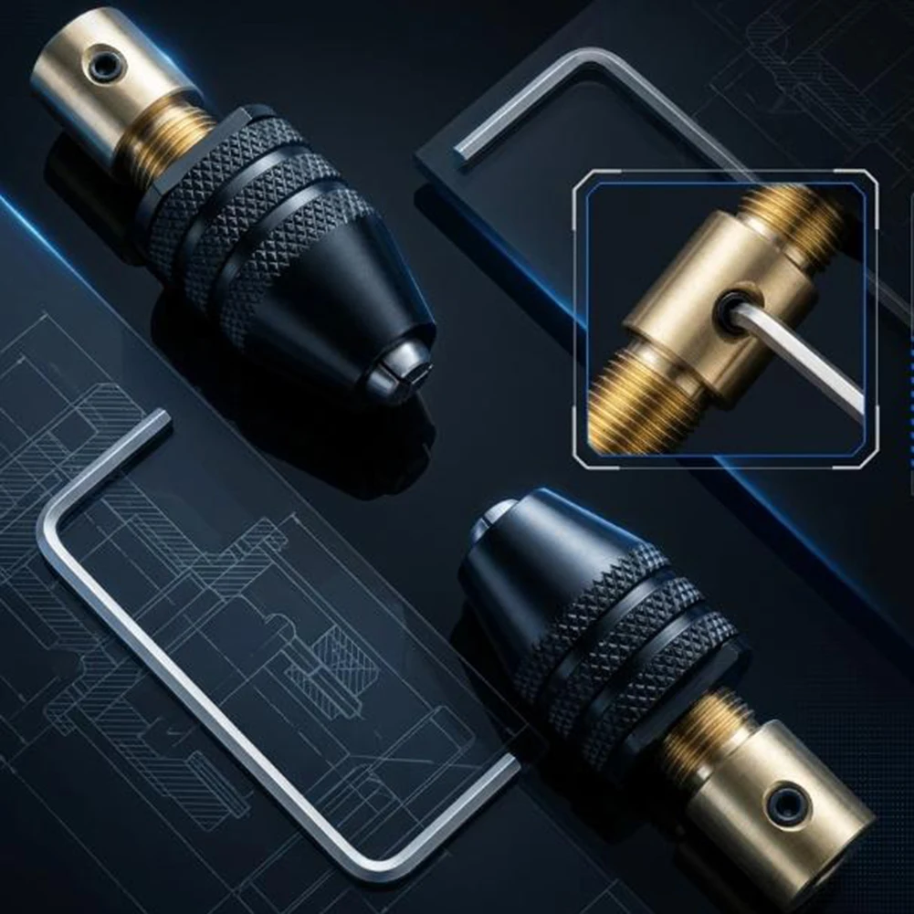 3-Jaw Drill Chuck Cartridge for Electric Drills with 0.3-3.2mm Clamping Range and 3.17mm Center Shaft Dimension