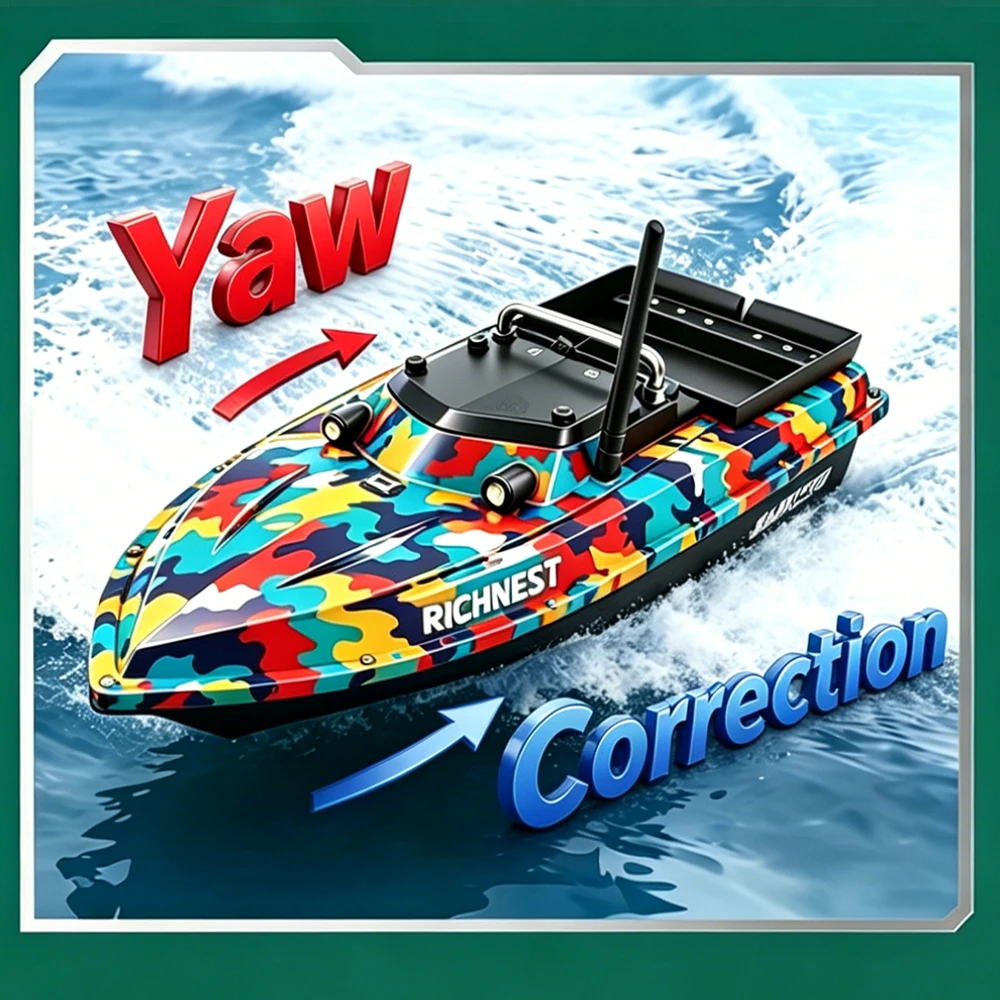 STLF Wireless RC Bait Boat 500M Long Distance Control Auto Return Low Battery Alert 3KG Load Night Light