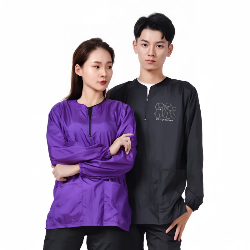 Pet Groomer Uniforms Pet Shop Dog Grooming Clothing Waterproof Work Clothes Long Sleeve Hairdresser Wai Cloth Anti Hair Smock